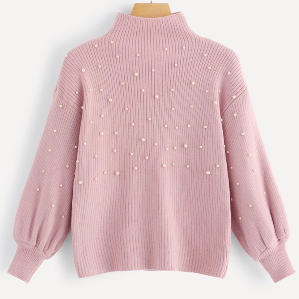 Pearl Pink Ribbed Sweater